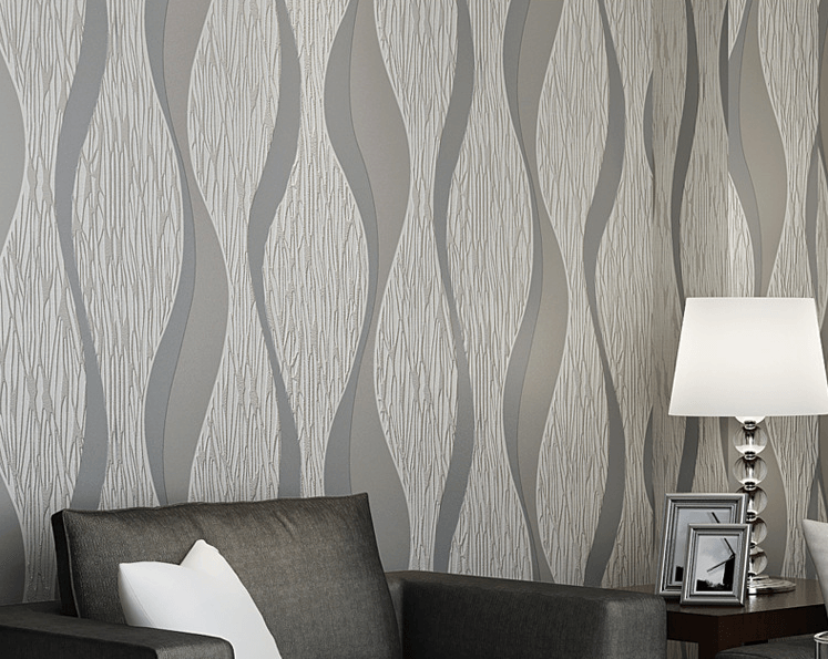 Gray Waves Waterproof Wallpaper - Northern Interiors