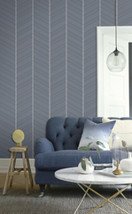 Chevron Line Pattern Suede Textured Wallpaper