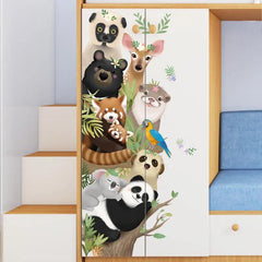 Home Decor Removable Cartoon Panda Kids Room Door or Wall Mural - Northern Interiors