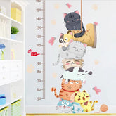 kids room cartoon height measurement cat wall Mural stickers - Northern Interiors