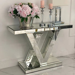 Modern Glamor Mirrored Console