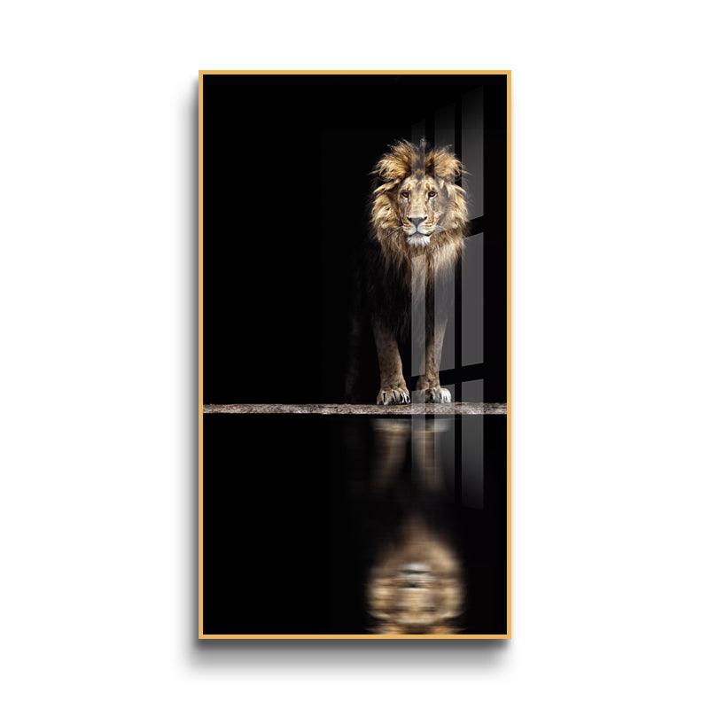 Lion Crystal Porcelain Framed Print Wall Art - Northern Interiors