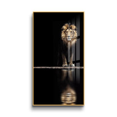 Lion Crystal Porcelain Framed Print Wall Art - Northern Interiors