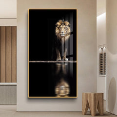 Lion Crystal Porcelain Framed Print Wall Art - Northern Interiors