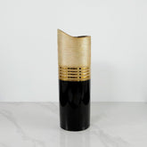 Lustrous Black and Gold Ceramic Vase - Northern Interiors
