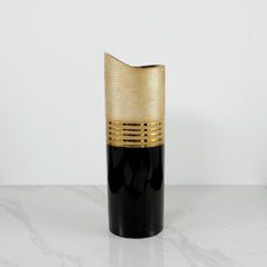 Lustrous Black and Gold Ceramic Vase - Northern Interiors