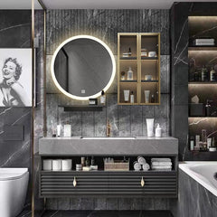 Luxury Double Sink Wall Mount Bathroom Vanity & LED Mirror Cabinet - Northern Interiors