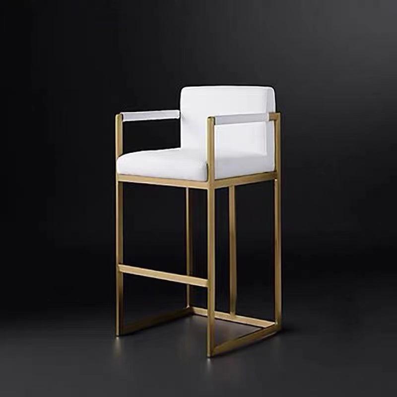 Luxury White Velvet Bar Chair - Northern Interiors