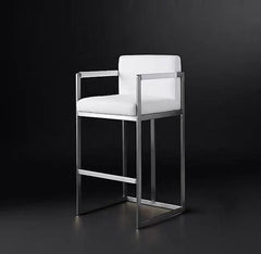 Luxury White Velvet Bar Chair - Northern Interiors
