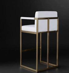 Luxury White Velvet Bar Chair - Northern Interiors