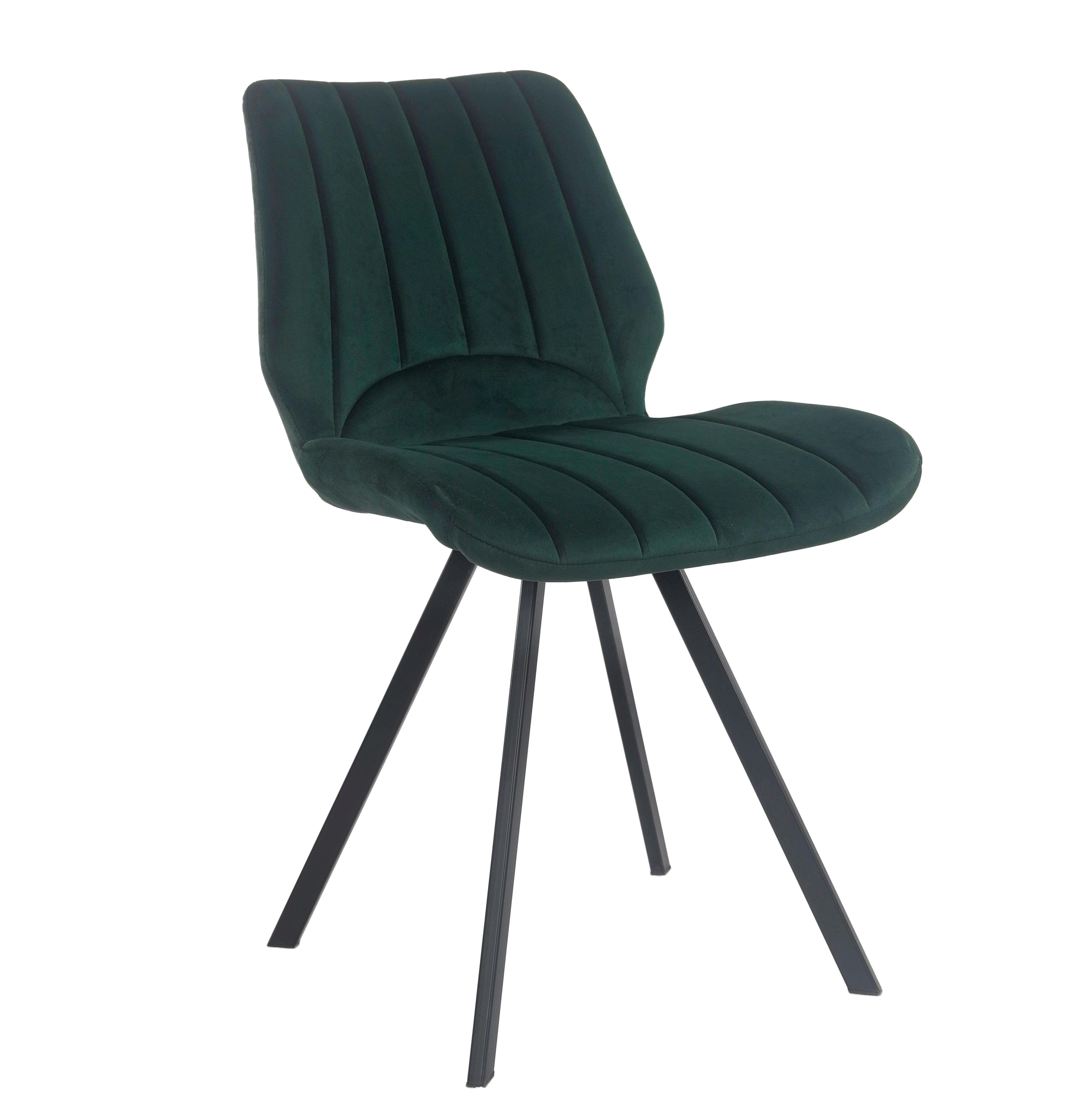 Malone Green Minimalist Velvet Dining Chair - Northern Interiors