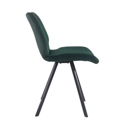 Malone Green Minimalist Velvet Dining Chair - Northern Interiors