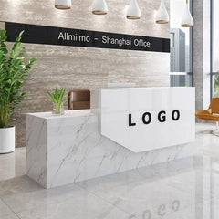 Marble Imitation Modern Reception Desk - Northern Interiors