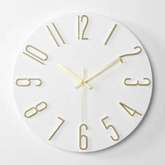 Minimalist Round White & Gold Wall Clock - Northern Interiors