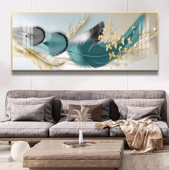 Modern Abstract Golden Feather Wall Art - Northern Interiors