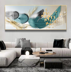 Modern Abstract Golden Feather Wall Art - Northern Interiors