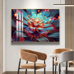 Modern Diamond Flower Gold Frame Wall Art - Northern Interiors