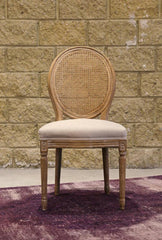NAPOLEON Dining Chair w Cane Back - Antique Linen - Northern Interiors