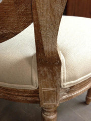 NAPOLEON Dining Chair w Cane Back - Antique Linen - Northern Interiors