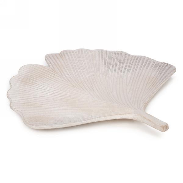 Natural White Leaf platter - Northern Interiors