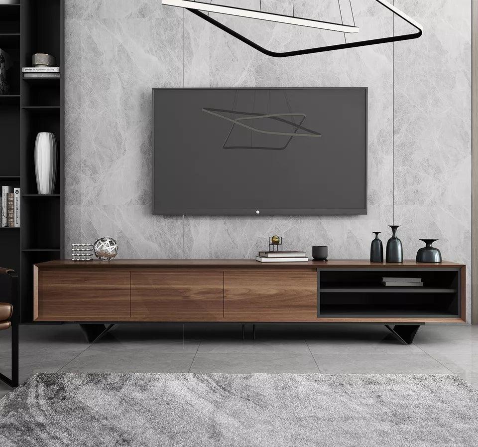Nordic Modern Walnut Media Cabinet and coffee table - Northern Interiors