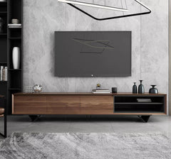 Nordic Modern Walnut Media Cabinet and coffee table - Northern Interiors