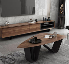 Nordic Modern Walnut Media Cabinet and coffee table - Northern Interiors