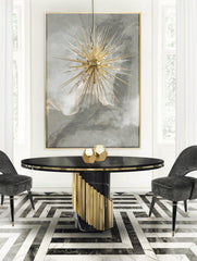 Orestes Luxury Marble Round Dining Table - Northern Interiors
