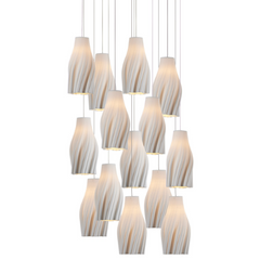 Posh 15-Light Round Multi-Drop Pendant