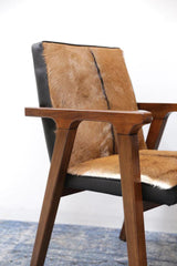 RIO COOL Armchair Cool Brown, Leather / Goat Hair - Northern Interiors