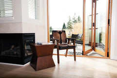 RIO COOL Armchair Cool Brown, Leather / Goat Hair - Northern Interiors
