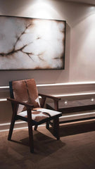 RIO COOL Armchair Cool Brown, Leather / Goat Hair - Northern Interiors