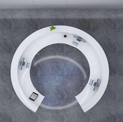 Round Modern Marble Look Reception Desk - Northern Interiors