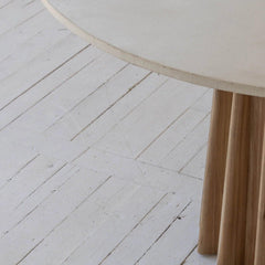 Sculpture Oak Concrete Finish Top Round Dining Table - Northern Interiors
