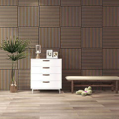 Premium Natural Wood Veneer Acoustic Square Wall Panels