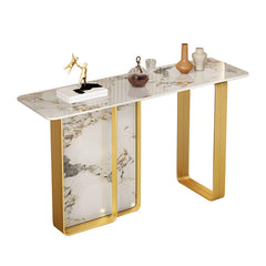 StoneX Gold Stainless steel Marble Console Table - Northern Interiors