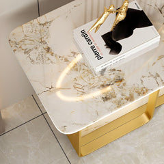 StoneX Gold Stainless steel Marble Console Table - Northern Interiors