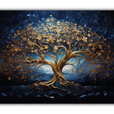 Golden Tree of Life Canvas Art
