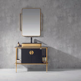 Italian Design Black and Gold Bathroom Vanity 40"