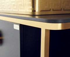 Italian Design Black and Gold Bathroom Vanity 40"