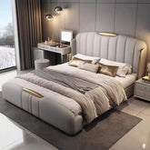 Venice Nights Imitation Leather Luxury Gold Stainless Steel Bed frame - Northern Interiors
