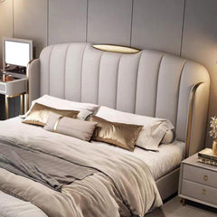 Venice Nights Imitation Leather Luxury Gold Stainless Steel Bed frame - Northern Interiors