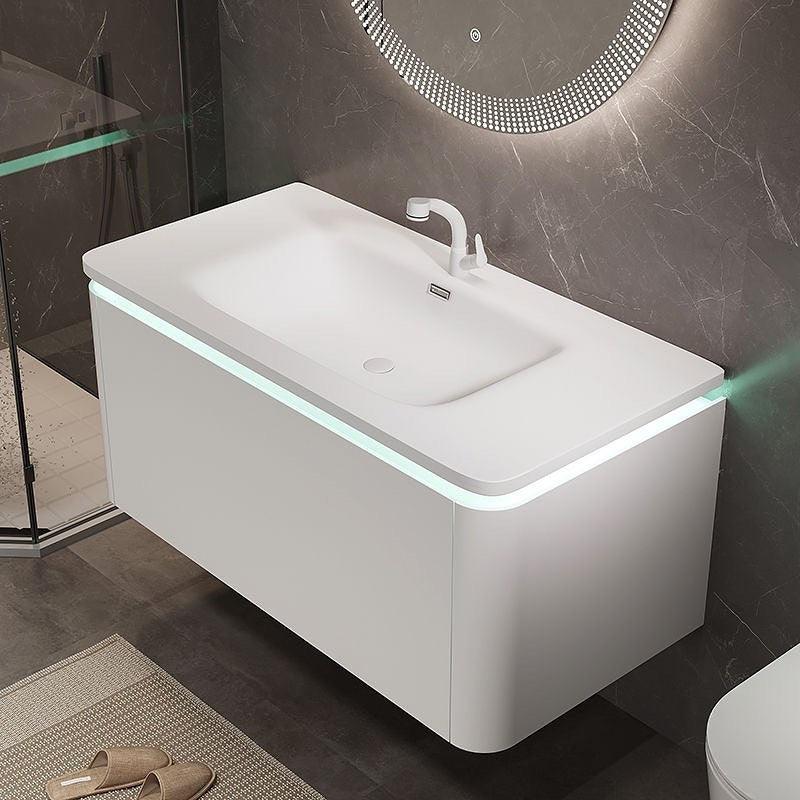 WHITE ICE II Luxury Wall Mount Bathroom Vanity & LED Mirror Set - Northern Interiors