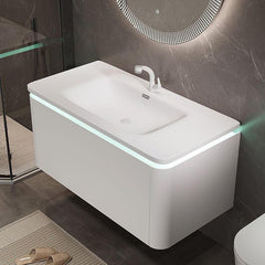 WHITE ICE II Luxury Wall Mount Bathroom Vanity & LED Mirror Set - Northern Interiors