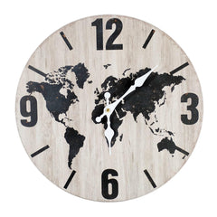 World Map Round Wall Clock - Northern Interiors