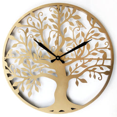 Tree Of Life Gold Wall Clock