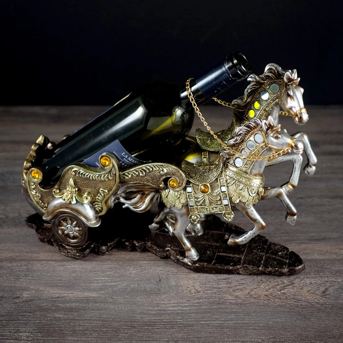 Horse & Carriage Decorative Wine Bottle Holder