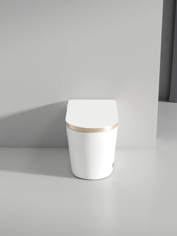 Smart LED Luxury Bidet Toilet with Gold Trim
