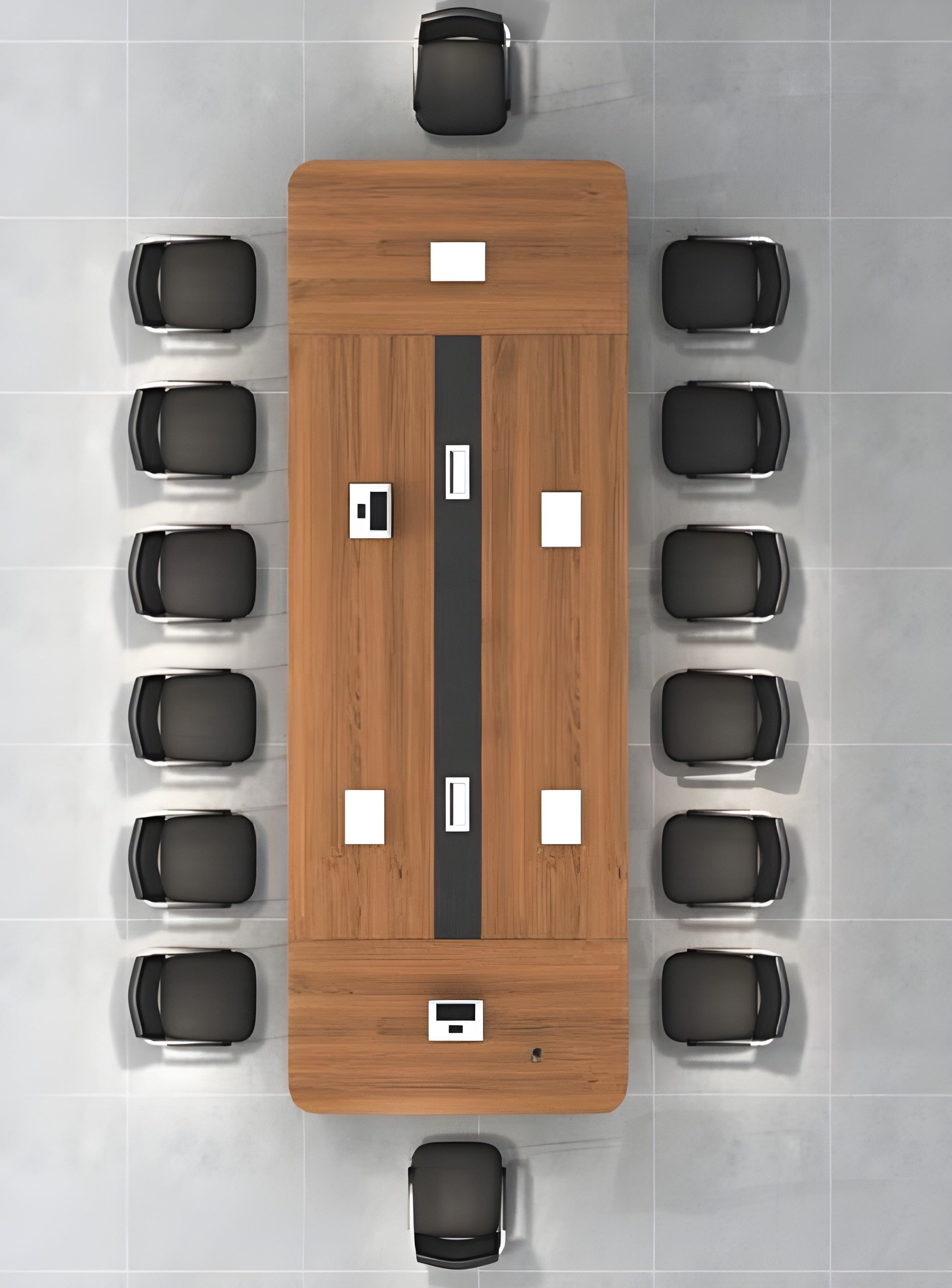 Large Executive Modern Boardroom Table Set with Storage