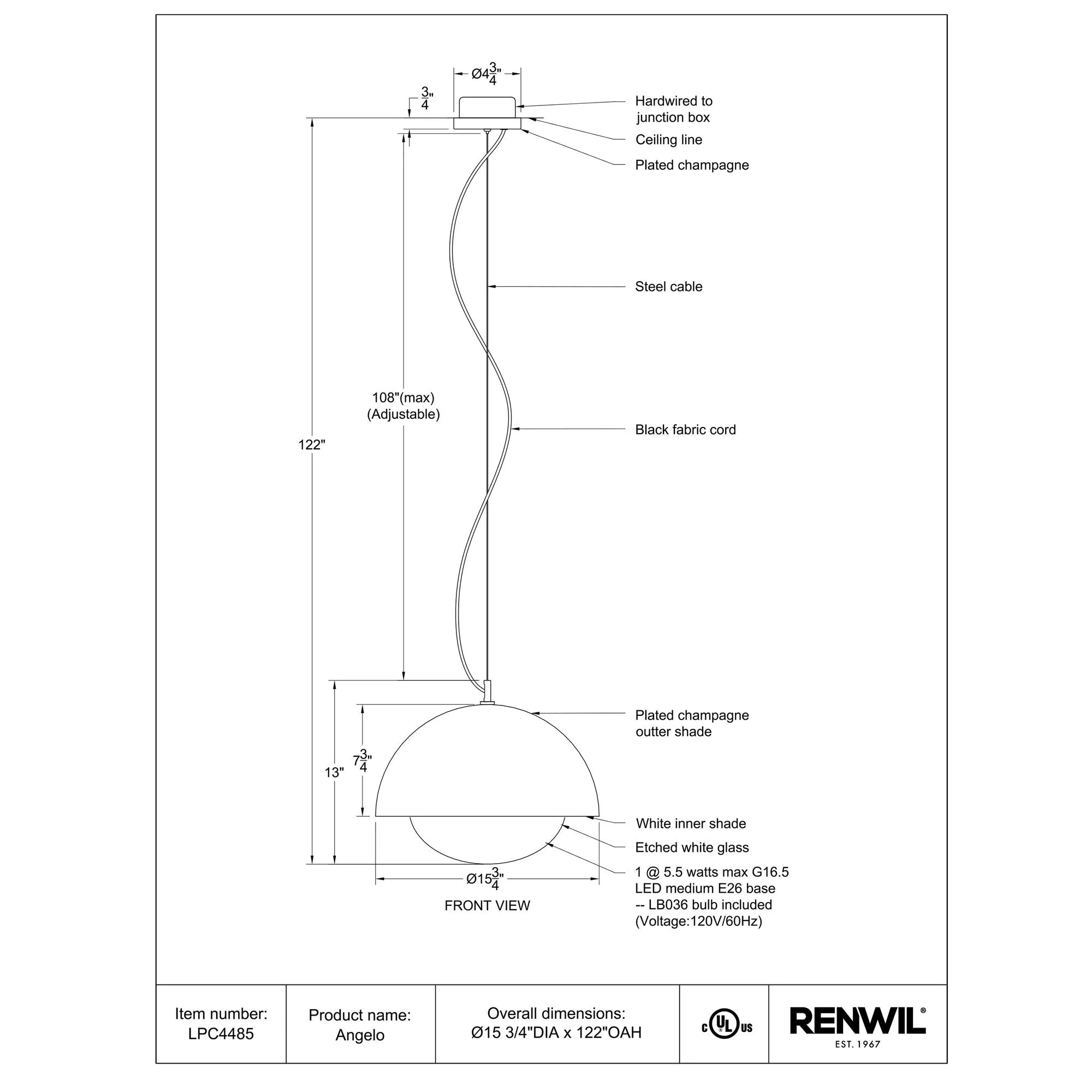 Angelo Ceiling Fixture